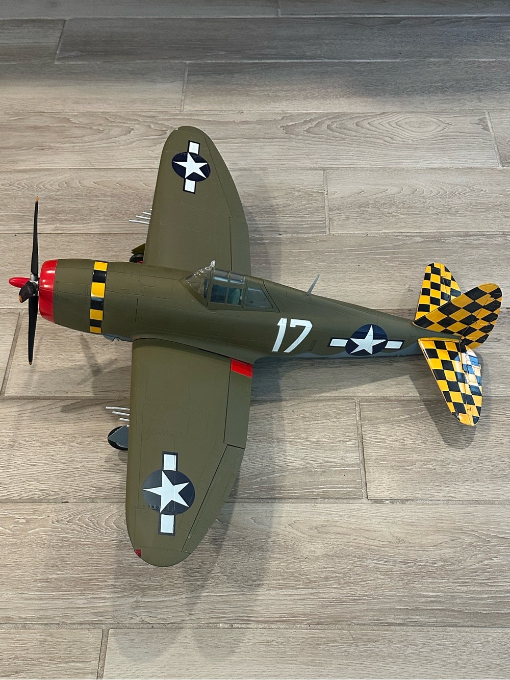 VTG 21st Century Toys 1:18 P-47 Thunderbolt Razorback WWII Checkertail Plane